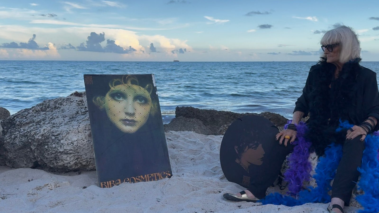 Barbara Hulanicki in the episode The Biba Magic, filmed at 27th Street Beach, Miami Beach